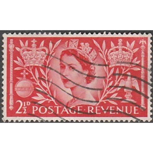 1953 Queen Elizabeth II Coronation. 2.1/2d Value. Fine Used