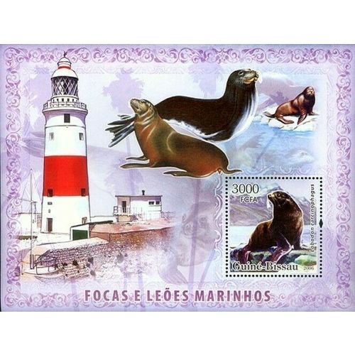 GUINE BISSAU 2006 SHEET MNH SEALS PHOQUES FOCAS SEA LIONS LIGHTHOUSES PHARES 2A