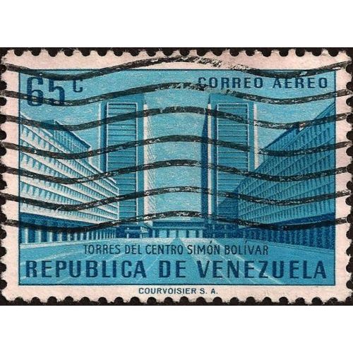 VENEZUELA, Simon Bolivar Central Towers, blue 1956, 65 Cent