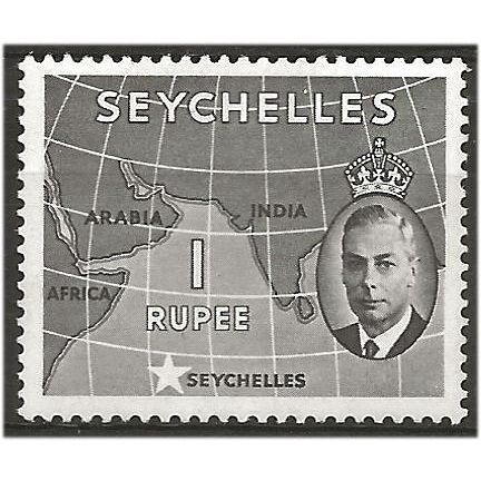 Seychelles 1952 SG168 1r Grey-Black Mounted Mint . ..