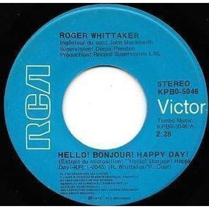 Roger Whittaker - RCA Victor #KPB0-5046 - 7 pouces 45tours