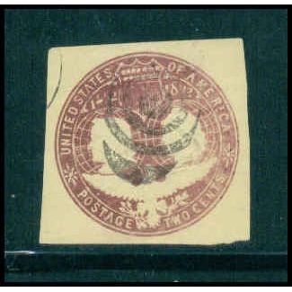 Used U349 2c Columbus and Liberty Fine Cut Square TIII WA2917
