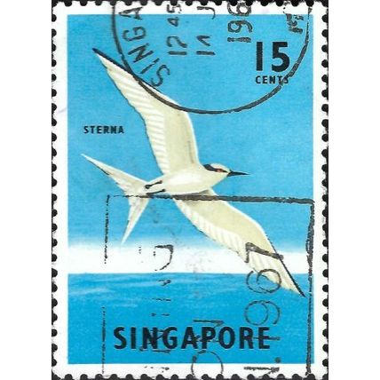 SINGAPORE, BIRD, Black-naped Tern, blue 1966, 15c