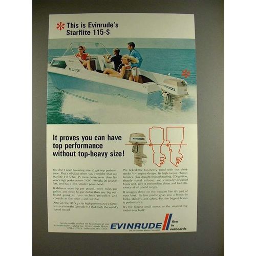 1969 Evinrude Starflite 115-S Outboard Motor Ad!