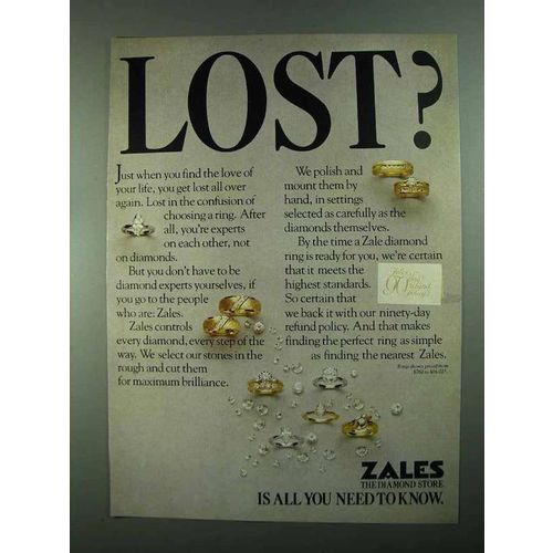 1981 Zales Diamond Rings Ad - Lost?