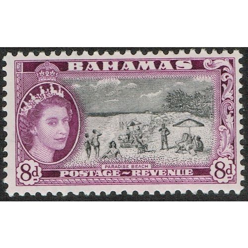 Bahamas 1954 Definitive Issue 8d Black and Reddish Lilac SG209 MM