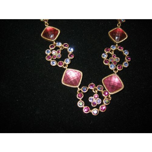 Beautiful Crystal Studded Necklace & Matching Chandelier Earrings