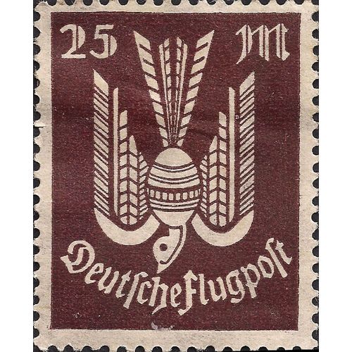 GERMANY, Deutsche Flugpost, Wooden Bird, brown 1922, 25 Mark, #3