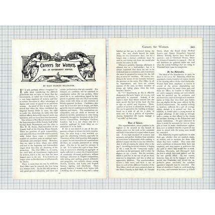(6339) Mary Frances Billington Civil Service Careers For Women - c.1905 Article