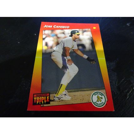 1992 Donruss Triple Play Card # 214 Jose Canseco Excellent (5) Oakland Athletics