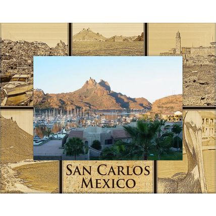 San Carlos Mexico Laser Engraved Wood Picture Frame (5 x 7)