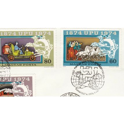 Hungary 1974 FDC Magyar Posta Universal Postal Union aviation first day cover X2