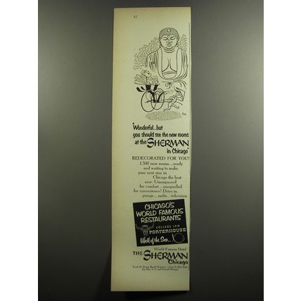 1952 The Sherman Chicago Hotel Advertisement - Wonderful