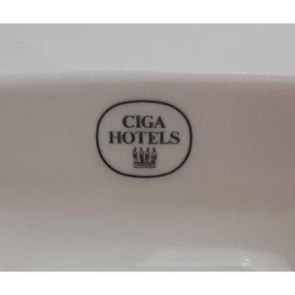 Ciga Hotels Ashtray White Porcelain Glass Schonwald Germany Vintage