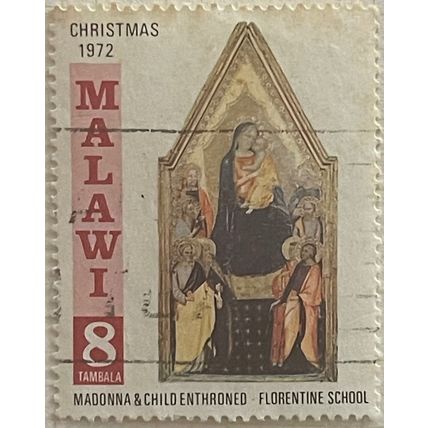 Malawi Queen Elizabeth II 1972 Xmas 8t madonna child enthroned Used SG 425 Stamp