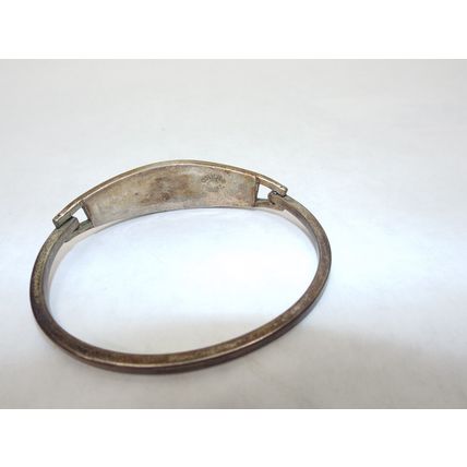 Taxco Mexico Vintage Sterling .925 Silver Bangle Bracelet Red Black Blue Style