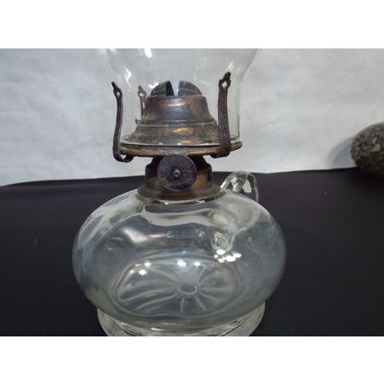 Antique 20th Century P&A Connecticut Kerosene Glass Oil Lamp