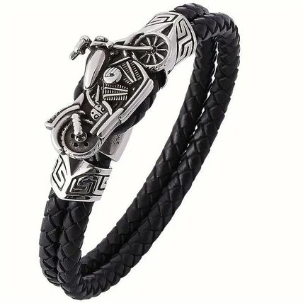 PU Leather Motorbike/Motorcycle Wristband Bracelet Biker Gift NEW *UK Seller*