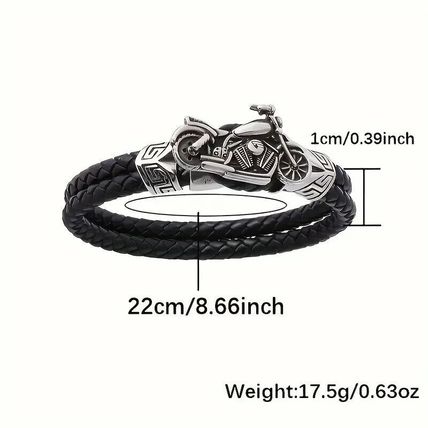 PU Leather Motorbike/Motorcycle Wristband Bracelet Biker Gift NEW *UK Seller*