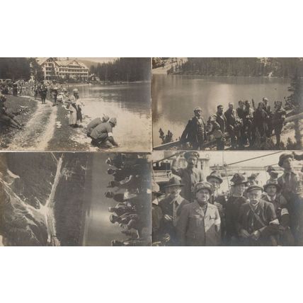 German Possibly Military Camping Biggles Hat 4x Old Photo Postcard s