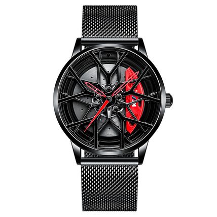 Men's Brake Disc Waterproof Reloj Hub Skeleton Luminous Real Spinning