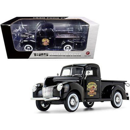 1940 Ford Pickup Truck Black "The Busted Knuckle Garage" 1/25 Diecast Model C...