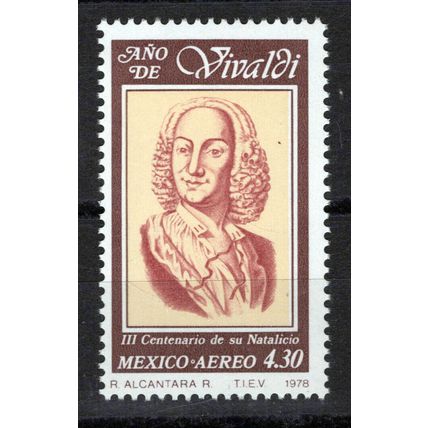 Mexico C589 MNH Antonio Vilvaldi, Composer Zayix Stamps 1224S0138M