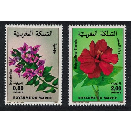 Morocco Bougainvillea Hibiscus Flowers 2v 1985 MNH SG#683-684