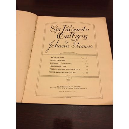 Johann Strauss, Famous Waltzes. The star original sheet music edition. 1932