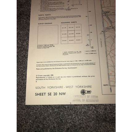 OS map 1:10000 Yorks, Sheet SE 20 NW 1985. Denby Dale, Ingbirchworth