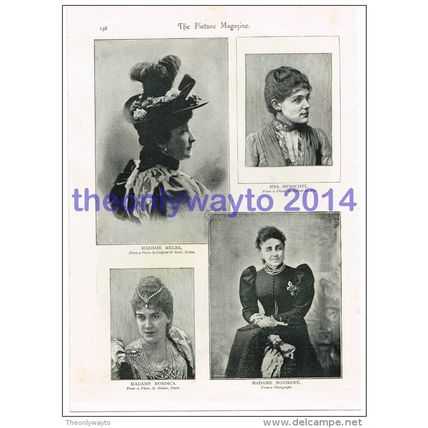 Famous Women, Melba, Henschel, Nordica & Novikoff, Book Illustration, c1895