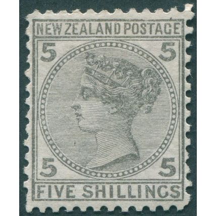 New Zealand 1878 5s grey Perf 12x11½ SG186 unused