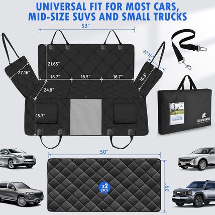Back Seat Extender for Dogs-With Removable Soft Blankets, Hard Bottom Dog Car Se