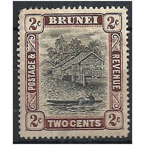 Brunei 1911 SG36 2c Black & Brown Mounted Mint ...