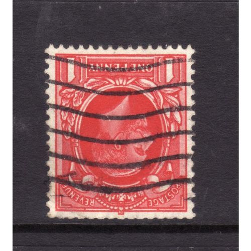 GREAT BRITAIN 1934 GEORGE V SG440 1d SCARLET INVERT WMK FINE USED #2