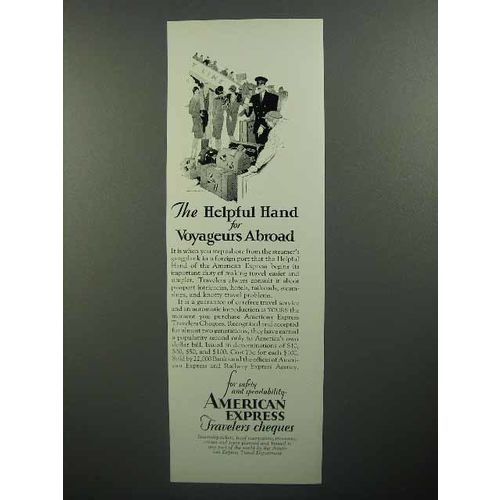 1930 American Express Travelers Cheques Ad - Helpful