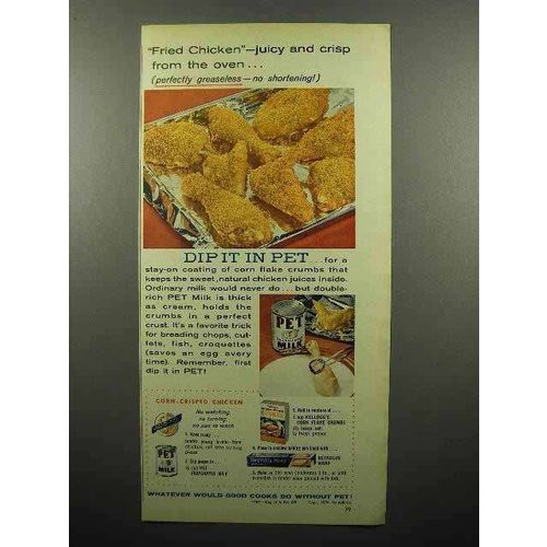 1959 Pet Evaporated Milk Ad - Fried Chicken