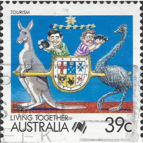 AUSTRALIA, Living Together, Tourism, blue 1988, 39c, #7