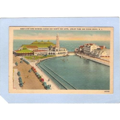 New Jersey Ocean Grove Birds Eye View Showing Casino & North End Hotel Asb~1981