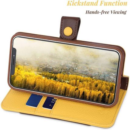 Cassenger Flip iPhone X Wallet Case-Italian Leather-YELLOW-NEW-FAST SHIPPING