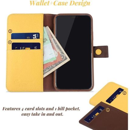 Cassenger Flip iPhone X Wallet Case-Italian Leather-YELLOW-NEW-FAST SHIPPING