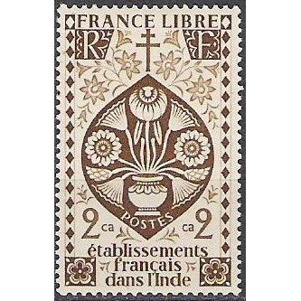 Etablissements Français dans l´Inde 1942 Michel 219 Neuf ** Cote (2006) 0.60 €