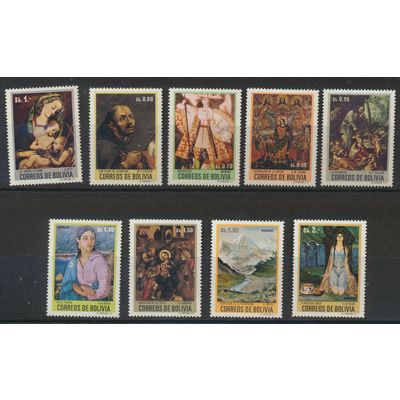 Bolivia Stamps Scott #544 To 548 & C316 To C319, MNH, Complete Set of Paintings