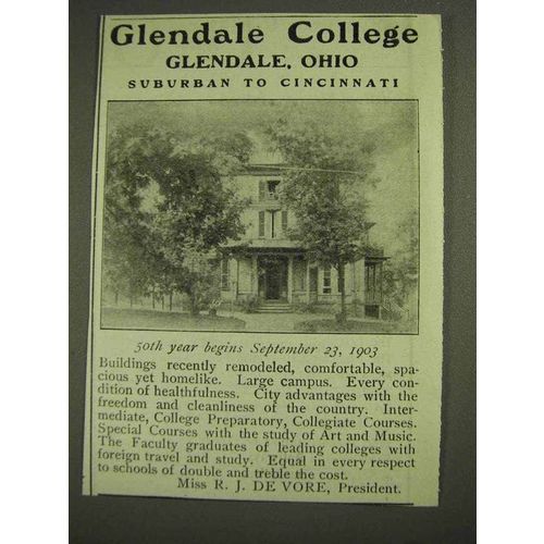 1903 Glendale College Ad - Glendale, Ohio