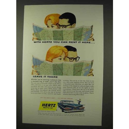 1959 Hertz Rent-A-Car Ad - Rent Here, Leave it There