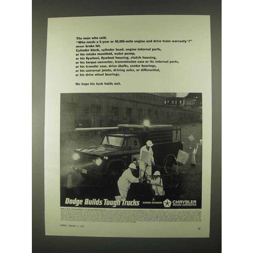 1967 Dodge Truck Ad - 5-year or 50,000-mile Engine