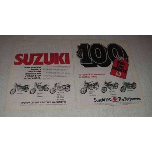 1981 Suzuki Motorcycle Ad - GS-450EX GS-750EX GS-850GX