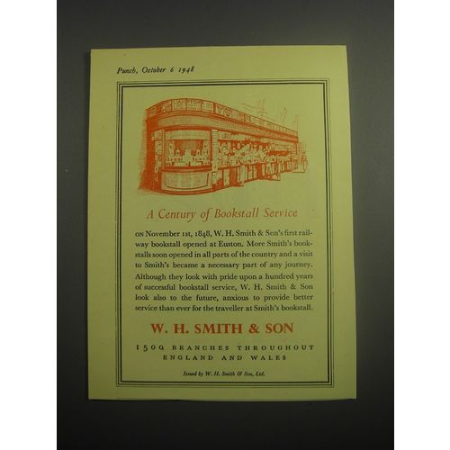 1948 W.H. Smith & Son Bookshop Ad - A century of bookstall service