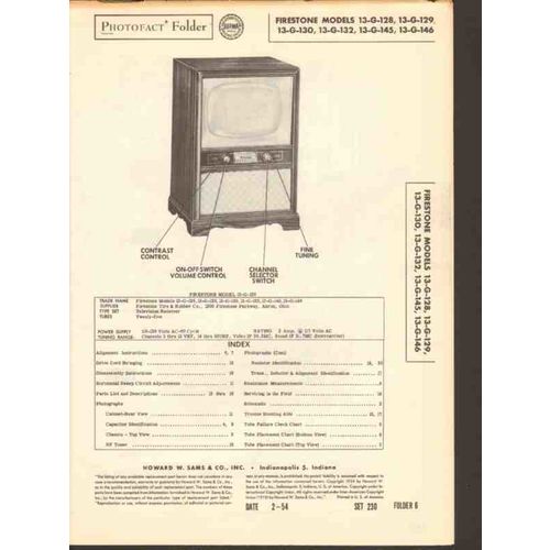 FIRESTONE model 13-G-1xx TV television receiver Sams Photofact manual