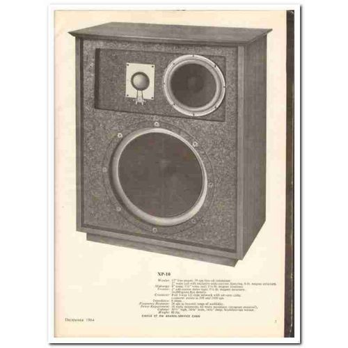 FISHER RADIO CORP 1964 XP-10 Consolette Speaker stereo vintage ad